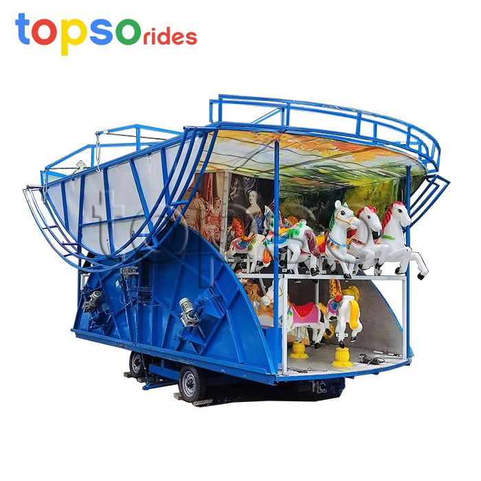 Folding carousel ride